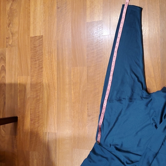 Free People Sundown Cowl blue neck ruched midi sneath dress long sleeves Large - Picture 13 of 13